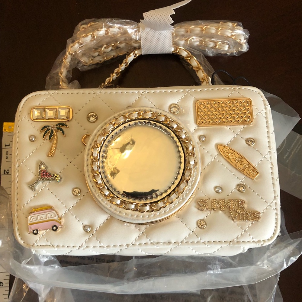 Aldo White and Gold Crossbody Bag